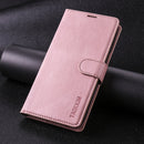 For Samsung Galaxy S22+ 5G TAOKKIM Calf Texture Leather Phone Case(Pink)