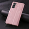 For Samsung Galaxy S22+ 5G TAOKKIM Calf Texture Leather Phone Case(Pink)