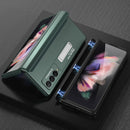 For Samsung Galaxy Z Fold3 5G GKK Magnetic Full Coverage Phone Flip Case with Holder(Black)