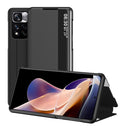For Xiaomi Redmi Note 11 Pro Window View Leather Phone Case(Black)