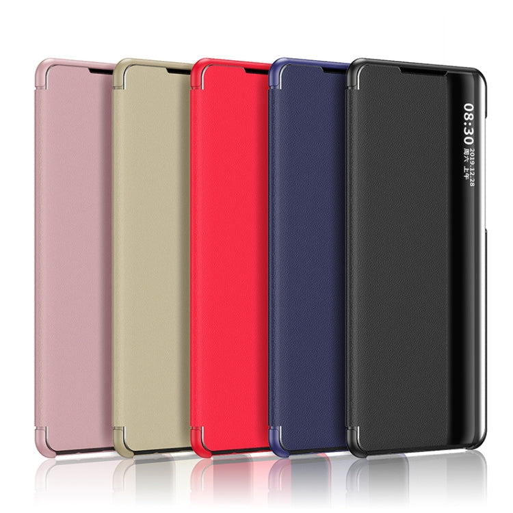 For Samsung Galaxy S22 Ultra 5G Window View Leather Phone Case(Black)