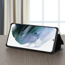 For Samsung Galaxy S22 Ultra 5G Window View Leather Phone Case(Black)
