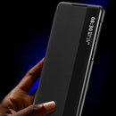 For Samsung Galaxy S22+ 5G Window View Leather Phone Case(Blue)