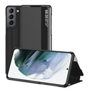 For Samsung Galaxy S22+ 5G Window View Leather Phone Case(Black)