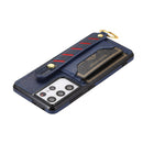For Samsung Galaxy S21 Ultra 5G Wristband Wallet Leather Phone Case(Blue)