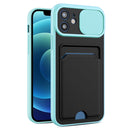 Sliding Camshield Card TPU+PC Case For iPhone 12 Pro Max(Sky Blue)