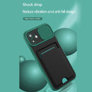 Sliding Camshield Card TPU+PC Case For iPhone 11(Dark Green)