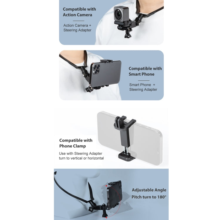 For DJI Action 2 / Action STARTRC 1110275 Neck-hanging Bracket Shooting Equipment(Black)