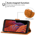 Leather Phone Case For Samsung Galaxy Xcover 5(Brown)