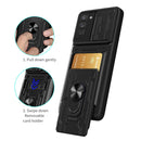For Samsung Galaxy S21 FE 5G Camera Cover Phone Case with Card Slot & Holder(Rose Gold)