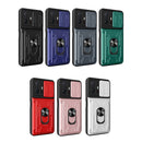 For Xiaomi 11T Camera Cover Phone Case with Card Slot & Holder(Grey)