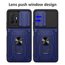 For Xiaomi 11T Camera Cover Phone Case with Card Slot & Holder(Grey)