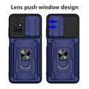 For Xiaomi Redmi 10 Camera Cover Phone Case with Card Slot & Holder(Green)