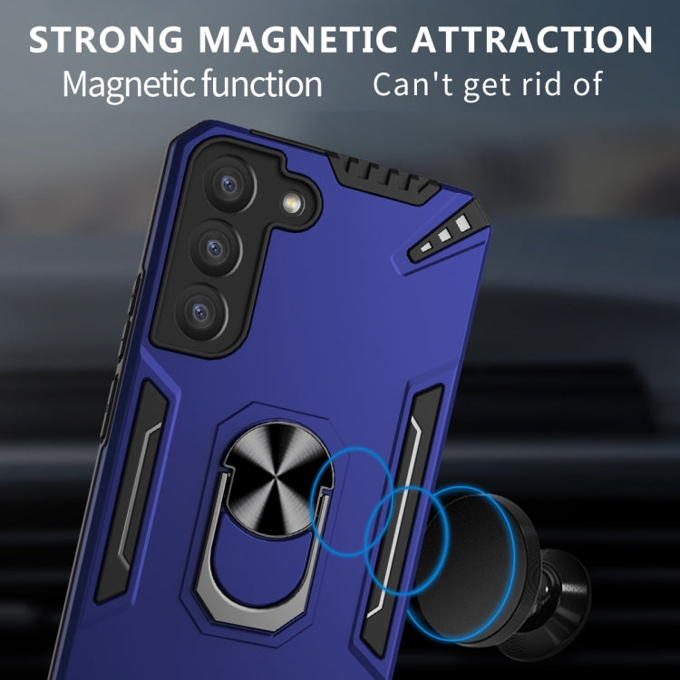 For Samsung Galaxy S22 5G PC + TPU Phone Case with Rotatable Ring Holder(Green)