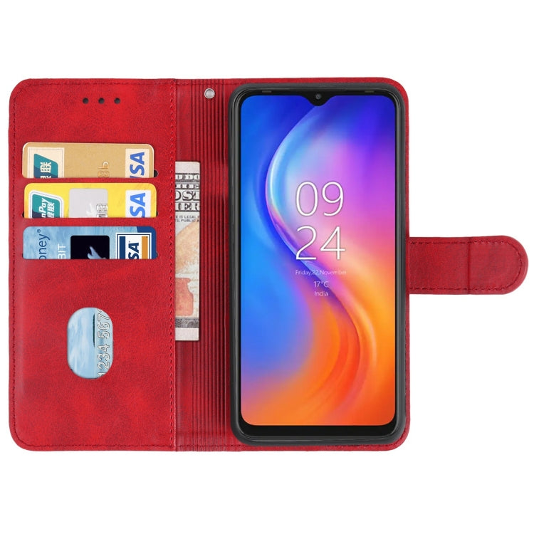 For Tecno Spark 8 Leather Phone Case(Red)