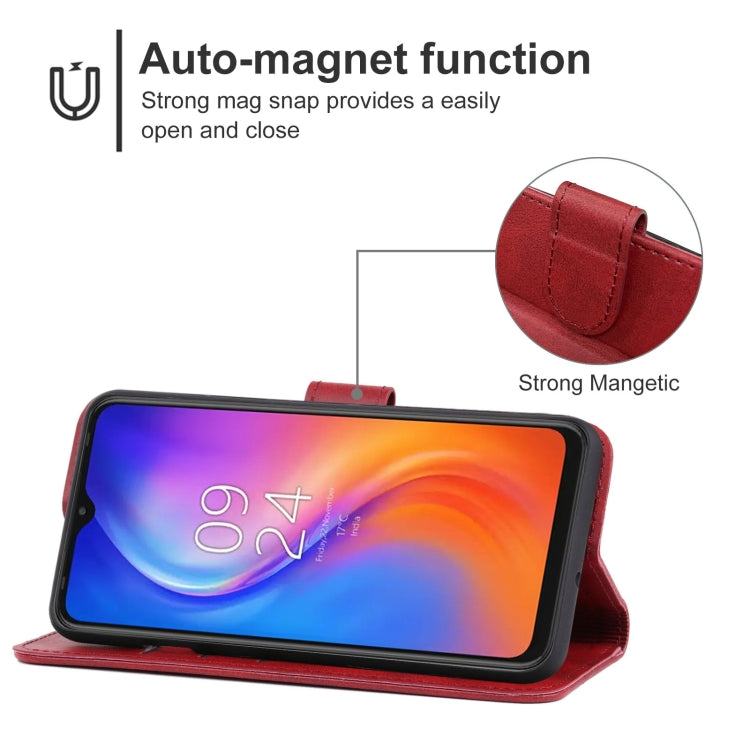For Tecno Spark 8 Leather Phone Case(Red)