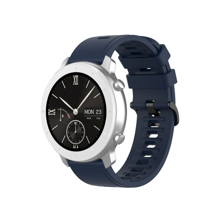For Amazfit GTR Silicone Smart Watch Watch Band, Size:22mm(Dark Blue)