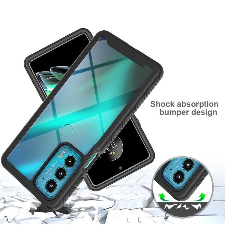 For Motorola Edge 20 Starry Sky PC + TPU Phone Case with PET Film(Black)