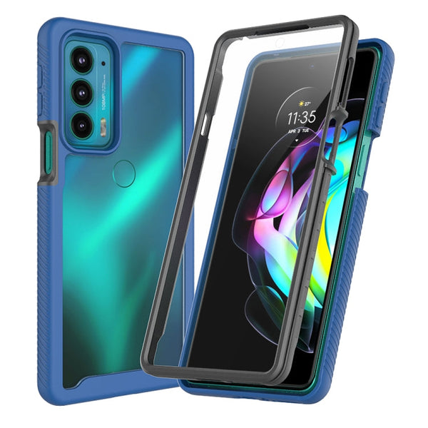 For Motorola Edge 20 Starry Sky PC + TPU Phone Case with PET Film(Royal Blue)
