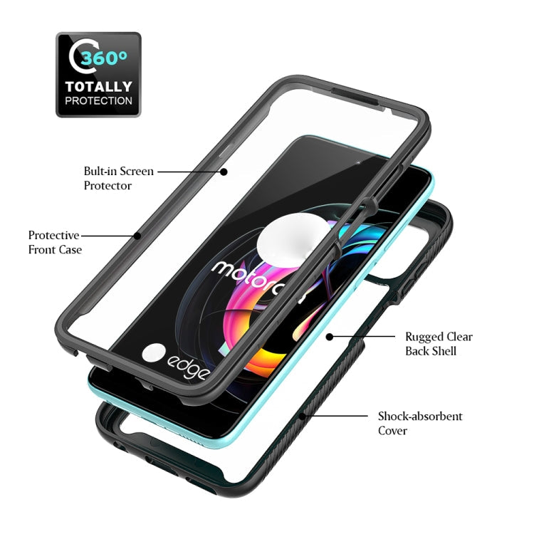 For Motorola Edge 20 Lite Starry Sky PC + TPU Phone Case with PET Film(Sky Blue)