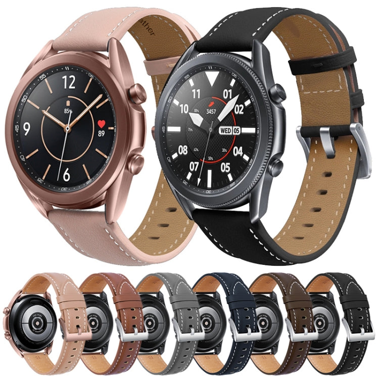 For Samsung Galaxy Watch4 40mm/44mm Leather Strap Watch Band(Pink)
