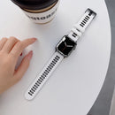 Silicone Watch Band For Apple Watch Series 7 41mm / 6&SE&5&4 40mm / 3&2&1 38mm(White + Black)