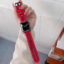 Silicone Watch Band For Apple Watch Series 7 41mm / 6&SE&5&4 40mm / 3&2&1 38mm(Red + Black)