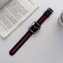 Silicone Watch Band For Apple Watch Series 7 41mm / 6&SE&5&4 40mm / 3&2&1 38mm(Black + Red)