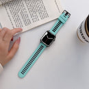 Silicone Watch Band For Apple Watch Series 7 45mm / 6&SE&5&4 44mm / 3&2&1 42mm(Mint Green + Black)