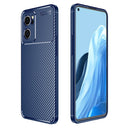 For OPPO Reno7 5G Global / Find X5 Lite Carbon Fiber Texture Shockproof TPU Phone Case(Blue)