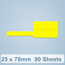 25 x 78mm 90 Sheets Thermal Label Data Cable Sort Stickers For NiiMbot D101 / D11(Yellow)