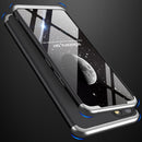 For OPPO Realme C21Y GKK Three Stage Splicing Full Coverage PC Phone Case(Black Silver)