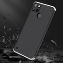 For OPPO Realme C21Y GKK Three Stage Splicing Full Coverage PC Phone Case(Black Silver)