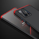 For Xiaomi Mi 11T GKK Three Stage Splicing Full Coverage PC Phone Case(Black Red)