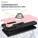 For Samsung Galaxy A13 5G PC + TPU Magnetic Phone Case with Invisible Ring Holder(Rose Gold)