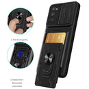 For Samsung Galaxy S20 FE Camera Cover Phone Case with Card Slot & Holder(White)