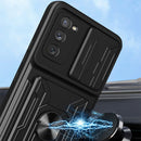 For Samsung Galaxy S20 FE Camera Cover Phone Case with Card Slot & Holder(White)