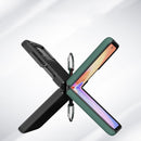 For Samsung Galaxy Z Flip3 5G Silicone + PC Ring Phone Case(Green)