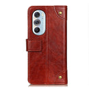 For Motorola Edge X30 Copper Buckle Nappa Texture Horizontal Flip Leather Phone Case(Brown)