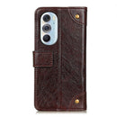 For Motorola Edge X30 Copper Buckle Nappa Texture Horizontal Flip Leather Phone Case(Coffee)