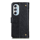 For Motorola Edge X30 Copper Buckle Nappa Texture Horizontal Flip Leather Phone Case(Black)