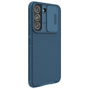 For Samsung Galaxy S22 5G NILLKIN Black Mirror Pro Series Camshield Phone Case(Blue)