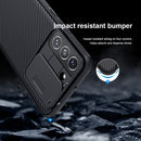 For Samsung Galaxy S22 5G NILLKIN Black Mirror Pro Series Camshield Phone Case(Blue)