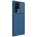 For Samsung Galaxy S22 Ultra 5G NILLKIN Black Mirror Pro Series Camshield Phone Case(Blue)