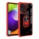 For Samsung Galaxy A53 5G Ring Holder Transparent TPU + Acrylic Case(Red)