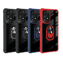For Samsung Galaxy A53 5G Ring Holder Transparent TPU + Acrylic Case(Black Silver-CD)