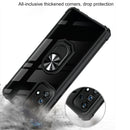 For Samsung Galaxy A53 5G Ring Holder Transparent TPU + Acrylic Case(Black Silver-CD)