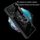 For Samsung Galaxy A53 5G Ring Holder Transparent TPU + Acrylic Case(Red)