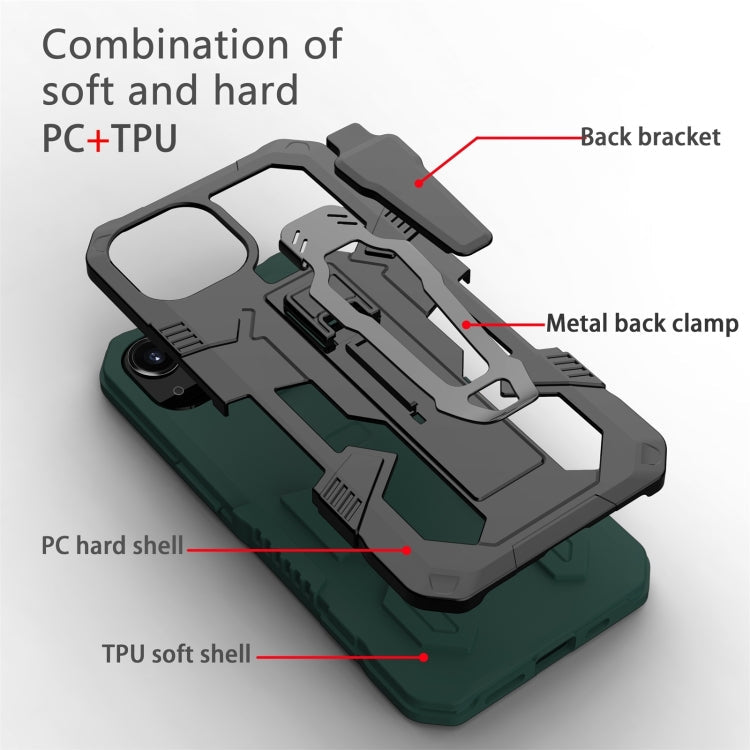 Machine Armor Warrior PC + TPU Phone Case For iPhone 13 Pro Max(Green)