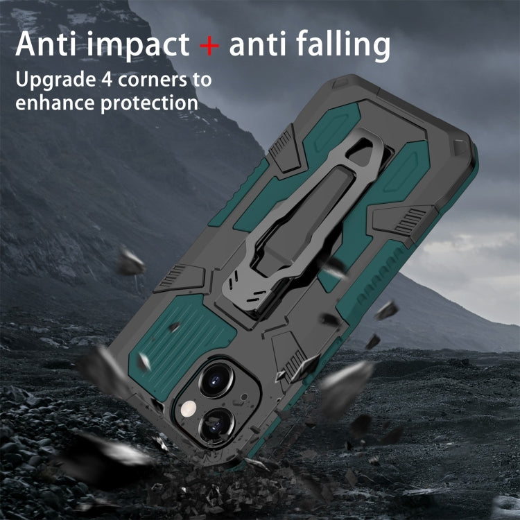 Machine Armor Warrior PC + TPU Phone Case For iPhone 13 Pro Max(Green)